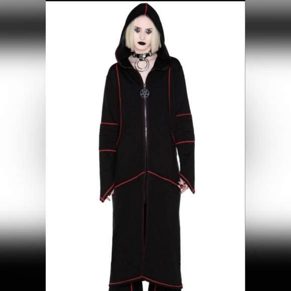 Killstar Other - Killstar unisex occult robe hooded jacket duster w/red stitching goth- SOLD@host